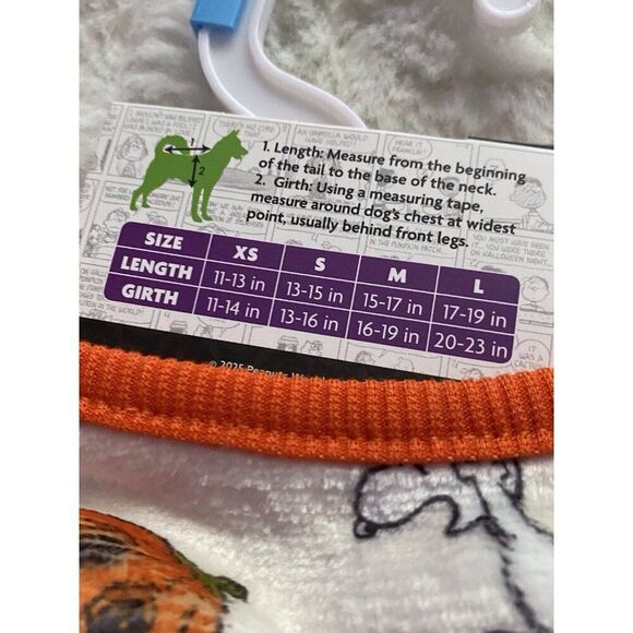 Peanuts SNOOPY Charlie Brown Halloween Trick Or Treat Velvet DOG PAJAMAS Size S - Picture 12 of 14